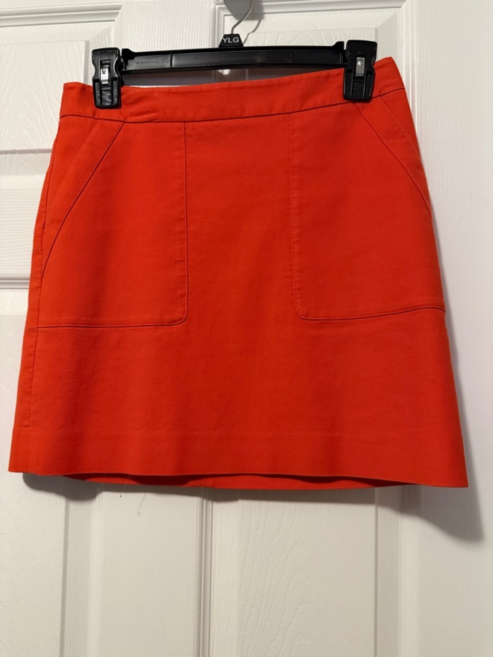 LOFT Bright Orange Mini Skirt with Front Patch Pockets